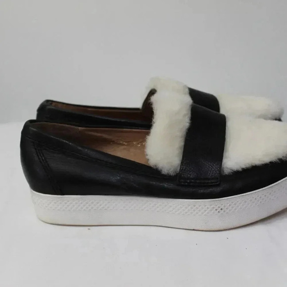 JUST BLACK platform loafer sneakers with Sherpa accents 36.5 - Picture 8 of 11